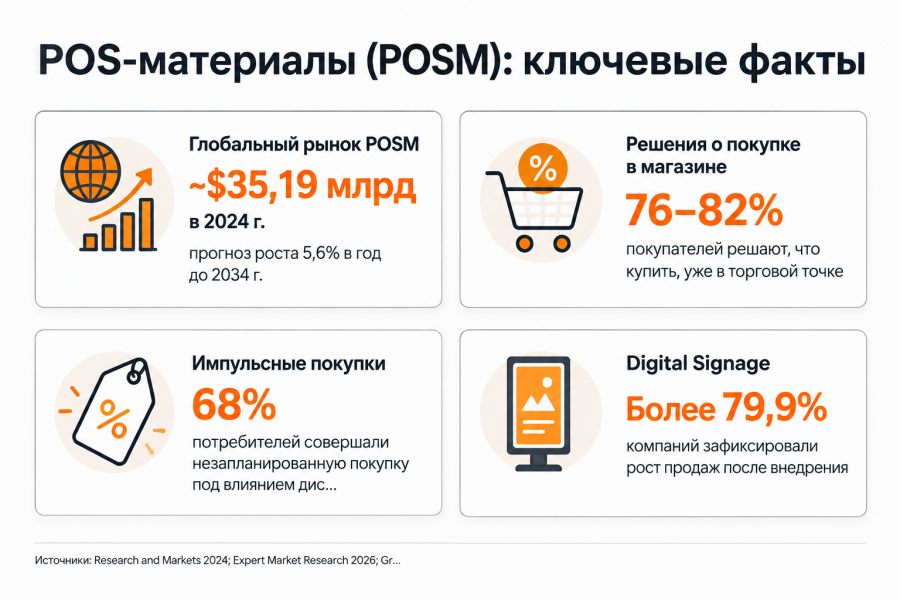 POS-материалы: что это такое, виды, зонирование и как они увеличивают продажи в 2026 году