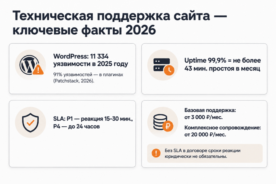 Техническая поддержка сайта: что входит в услугу, сколько стоит и как выбрать подрядчика в 2026 году