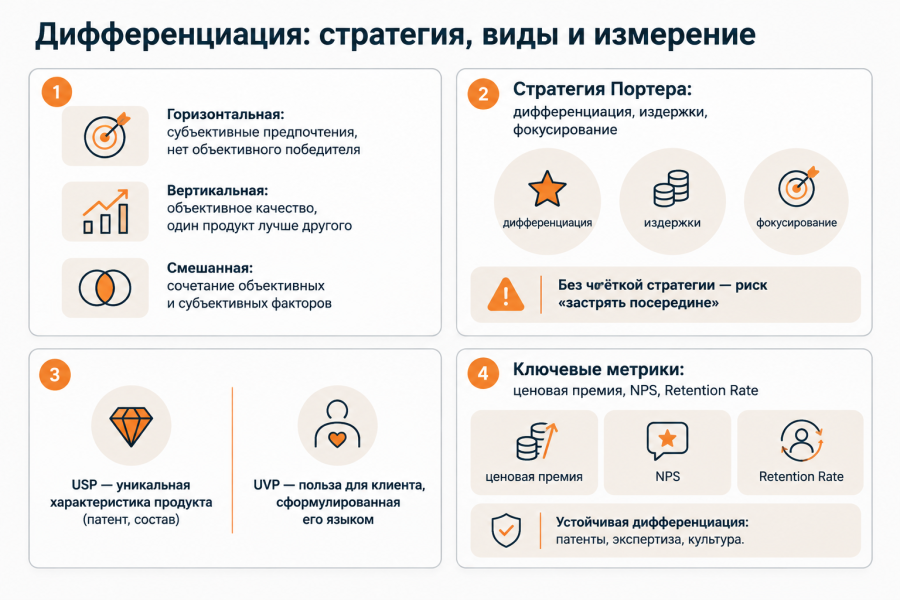 Дифференциация в маркетинге и бизнесе: виды, стратегии и примеры применения в 2026 году
