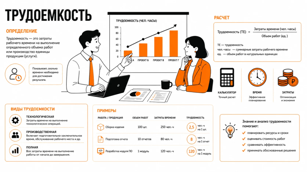 Трудоемкость - что это: определение, формула расчета, виды и примеры
