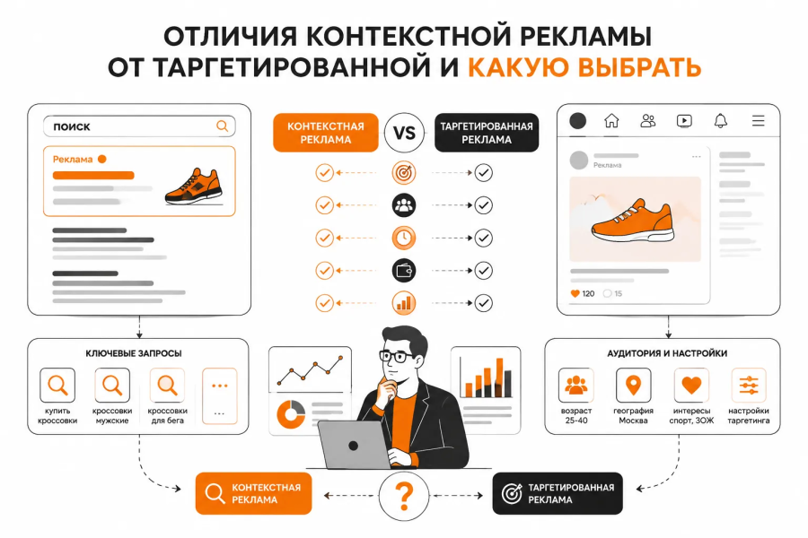 Отличия контекстной рекламы от таргетированной и какую выбрать