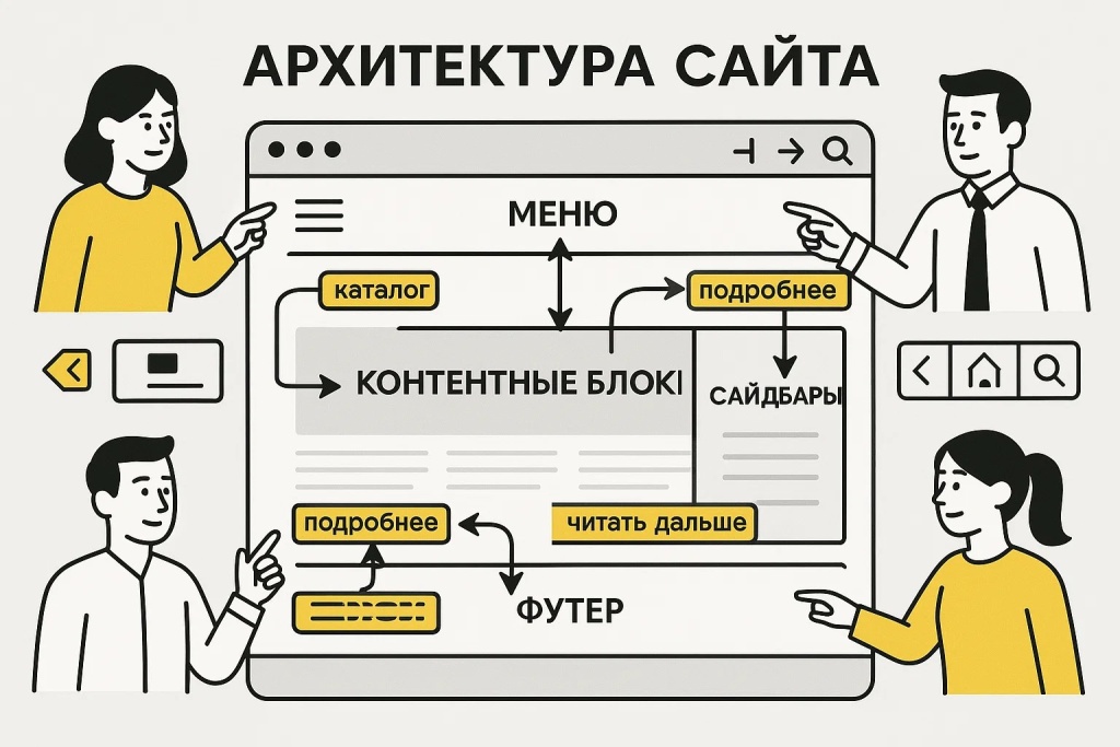 Анкор сайта, структура сайта: схема использования анкоров для SEO и навигации.