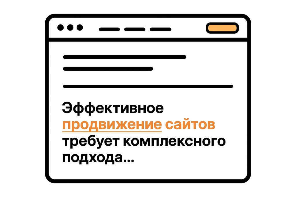 Пример прямого анкора продвижение сайтов на веб-странице с текстом.