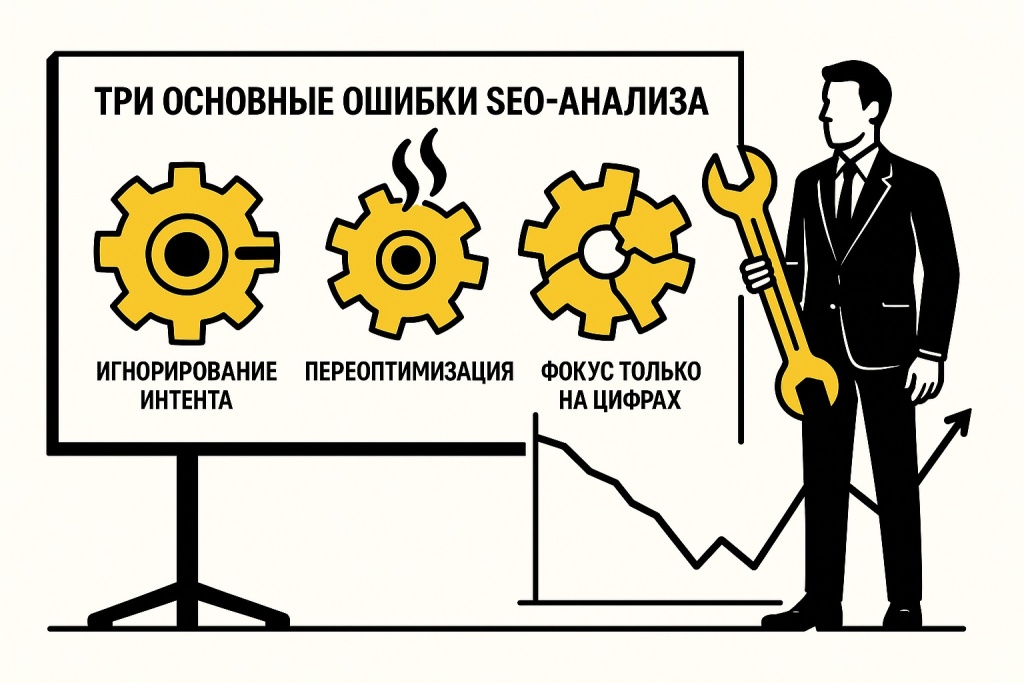 Chastye oshibki pri SEO analize teksta.jpeg Распространенные ошибки в SEO-анализе текста.