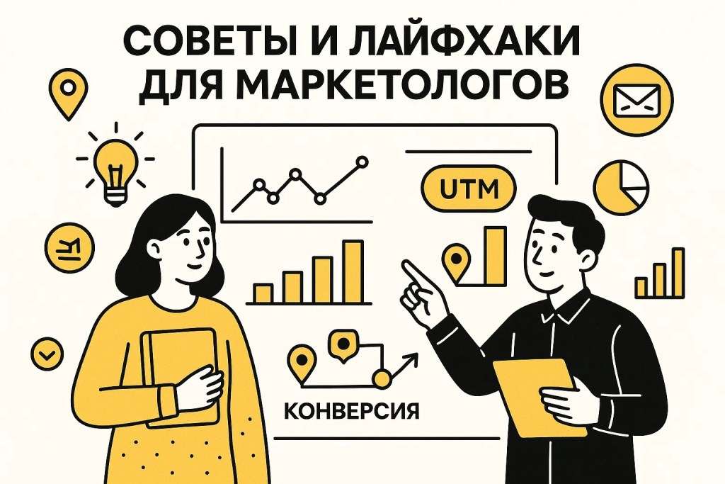 Советы и лайфхаки для маркетологов с анализом UTM-меток и конверсий.