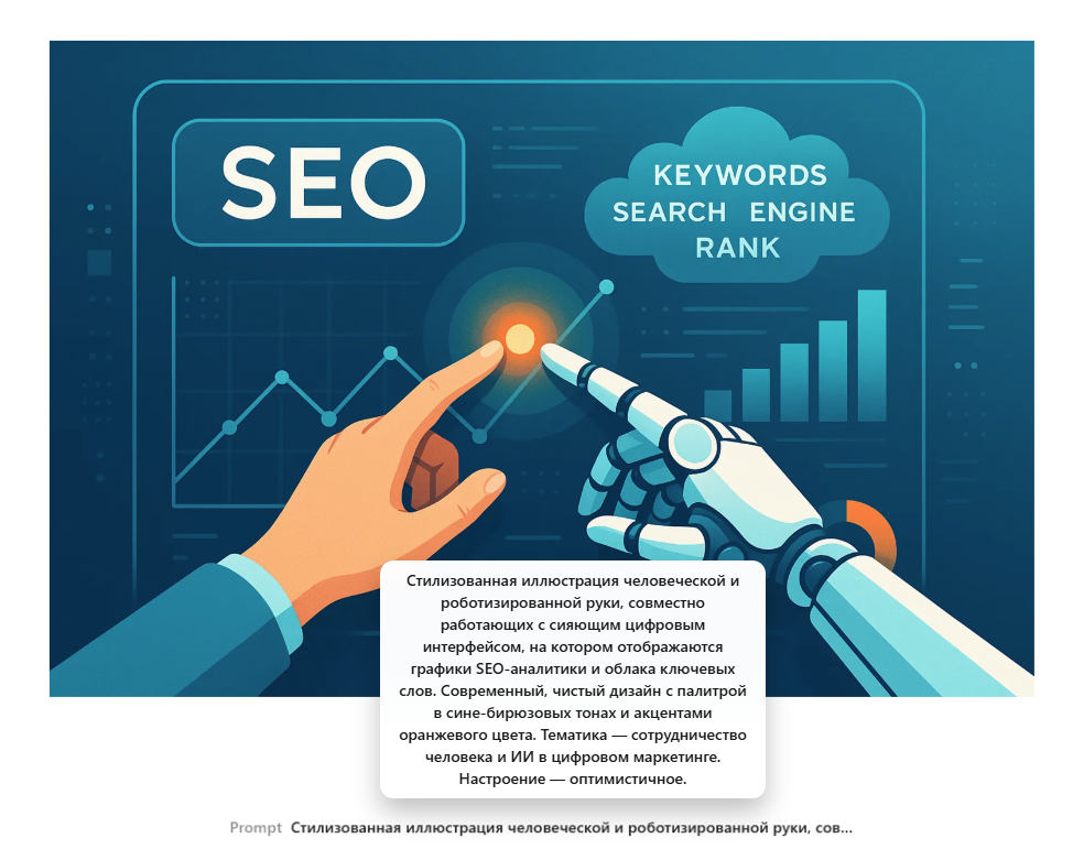 sora-image-seo-illustration.png Иллюстрация сотрудничества человека и ИИ в SEO-контенте.