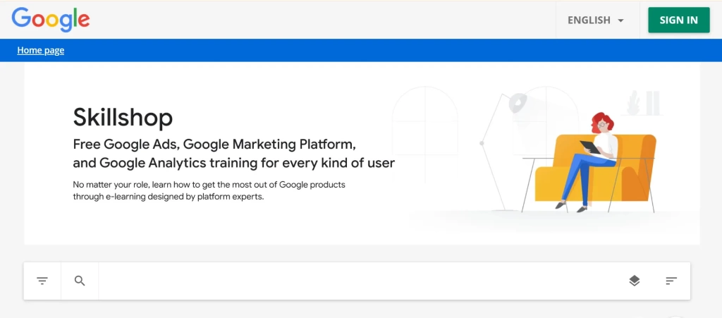 Скриншот страницы Google Skillshop