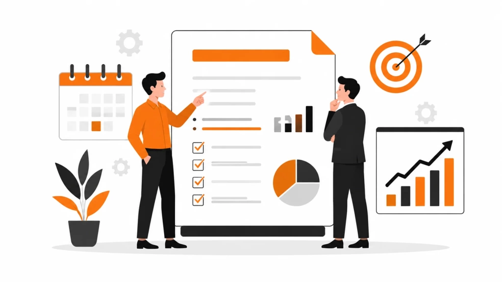 chto-takoe-plan-prodazh.webp План продаж на документе с графиком роста, календарем и целью.