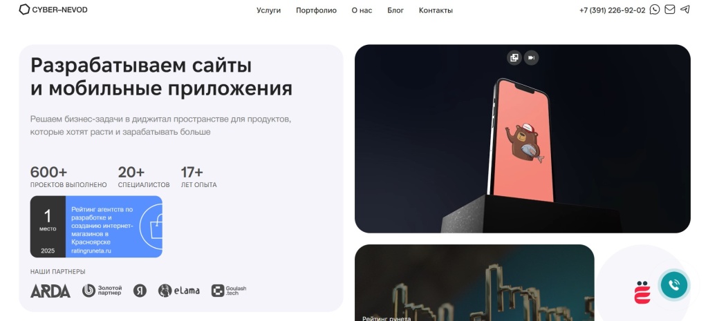 Главная страница агентства Кибер-Невод.