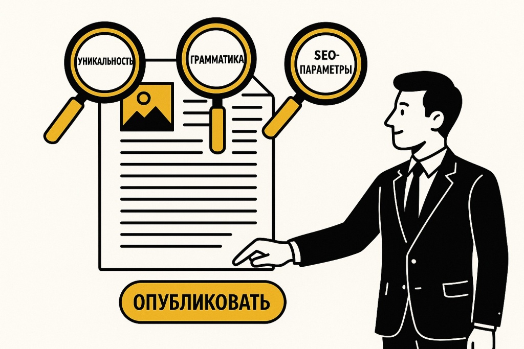 Publikaciya i postobrabotka.jpeg Финальная проверка SEO-контента перед публикацией.