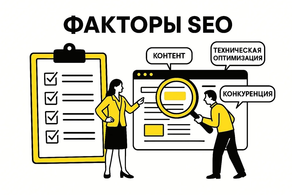 Факторы SEO, влияющие на сроки результата: контент, конкуренция и техническая оптимизация.