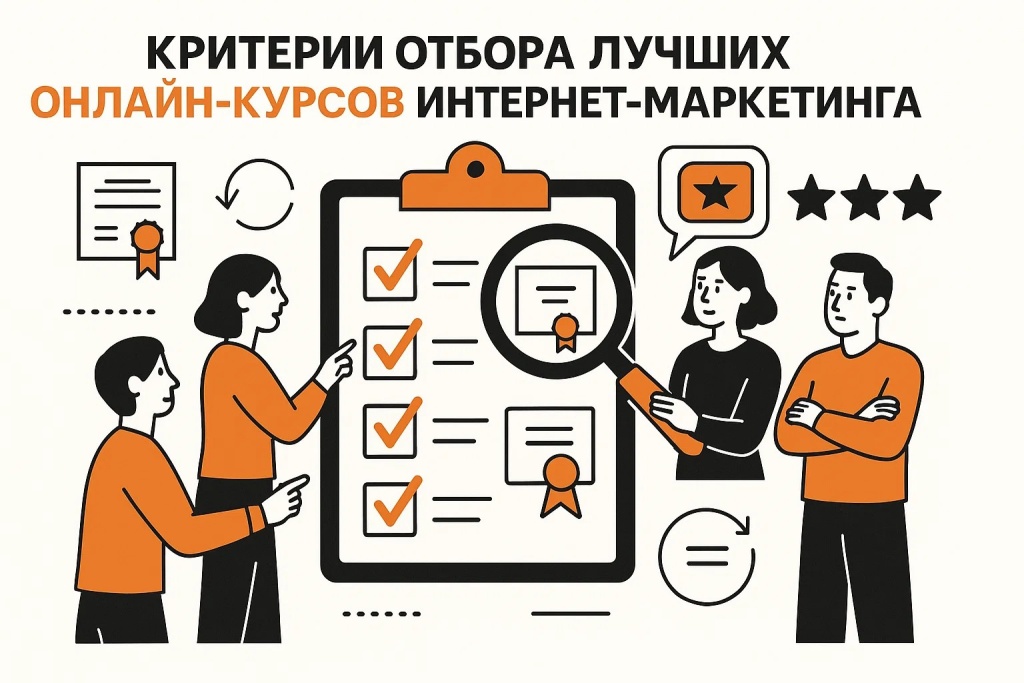 Основные критерии для выбора лучших онлайн курсов по интернет маркетингу с иконками. Основные критерии для выбора лучших онлайн курсов по интернет маркетингу с иконками.