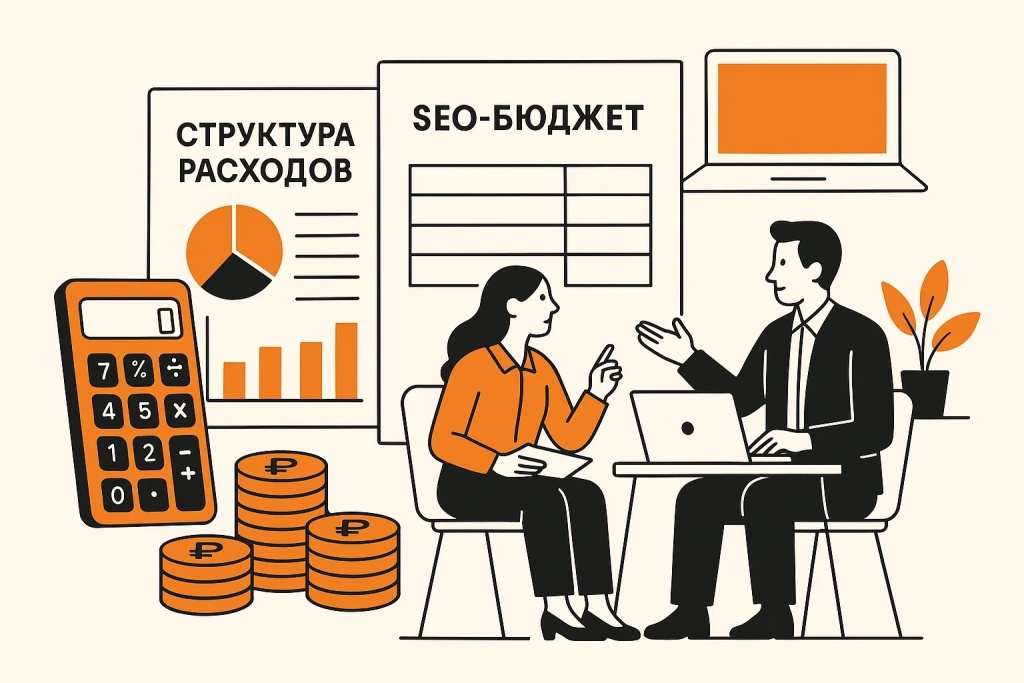 Обсуждение SEO бюджета и структуры расходов компании на маркетинг.