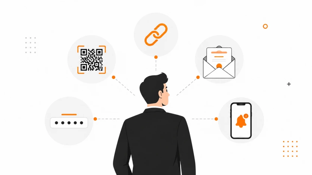 Виды инвайтов: QR-код, ссылка, письмо, код и уведомление на смартфоне. 
