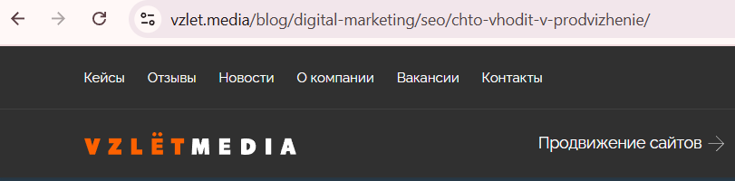 Пример того, как выглядит url сайта.