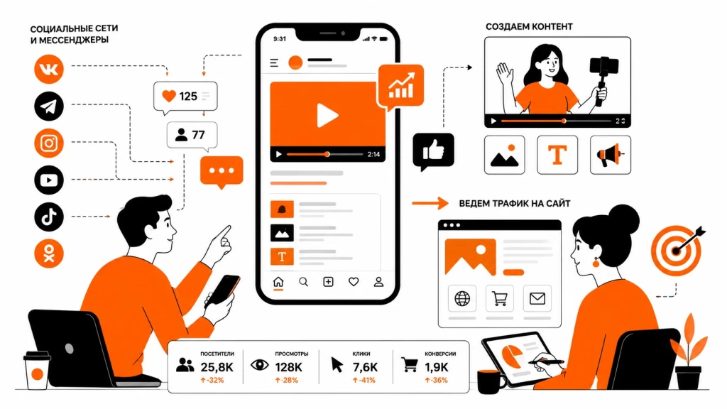 socialnye-seti-messendzhery-videokontent.webp Социальные сети, мессенджеры и видеоконтент привлекают трафик на сайт.