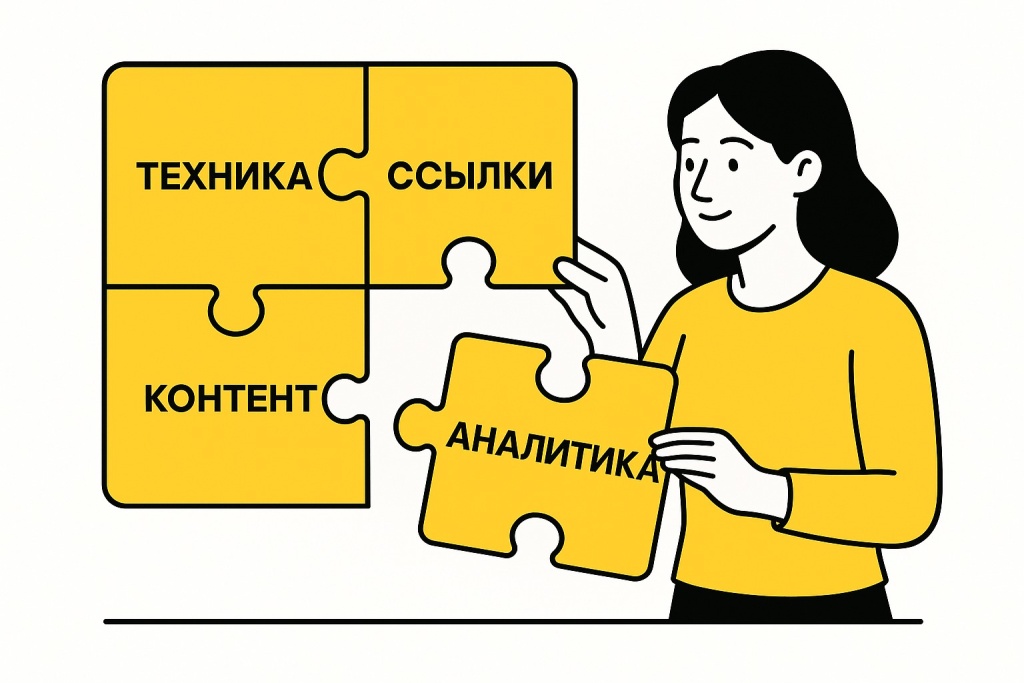 Ключевые компоненты SEO-продвижения.