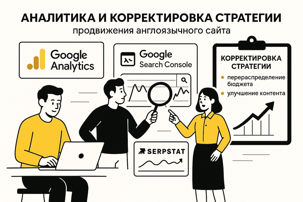 Analitika i korrektirovka strategii prodvizheniya angloyazychnogo sajta.jpeg Аналитика и корректировка стратегии продвижения англоязычного сайта: инструменты и процессы.