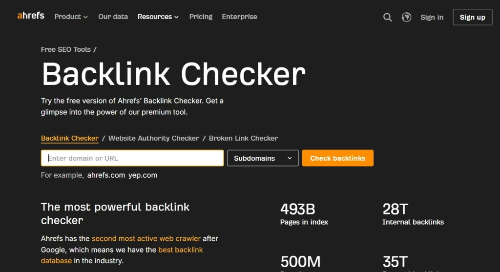 ahrefs-backlink-checker.webp Ahrefs Backlink Checker для анализа обратных ссылок и доменов-доноров сайта
