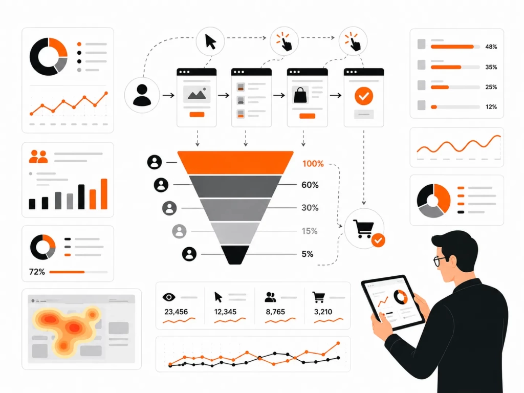 web-analytics-user-behavior-conversions.webp Анализ поведения пользователей и воронки конверсии на сайте