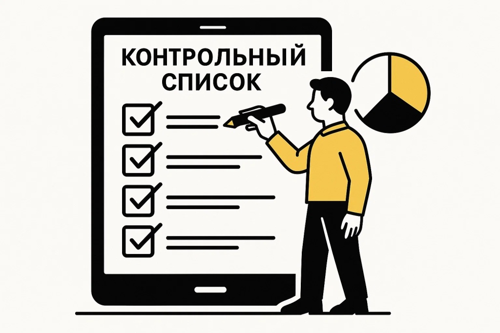 Контрольный список с шагами для обновления SEO-плана на планшете. Контрольный список с шагами для обновления SEO-плана на планшете.