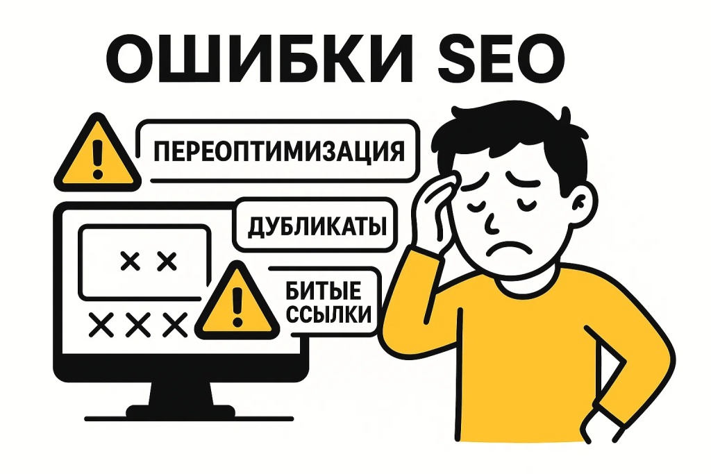 Распространённые ошибки SEO: переоптимизация, дубликаты и битые ссылки. Распространённые ошибки SEO: переоптимизация, дубликаты и битые ссылки.