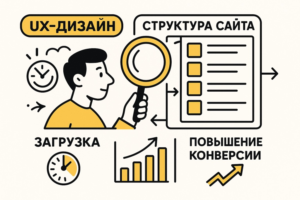UX дизайн и структура сайта для быстрой загрузки и увеличения конверсии