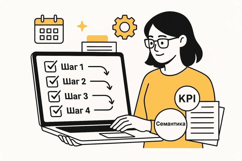 Этапы seo стратегии с анализом семантики и показателями kpi для продвижения сайта.