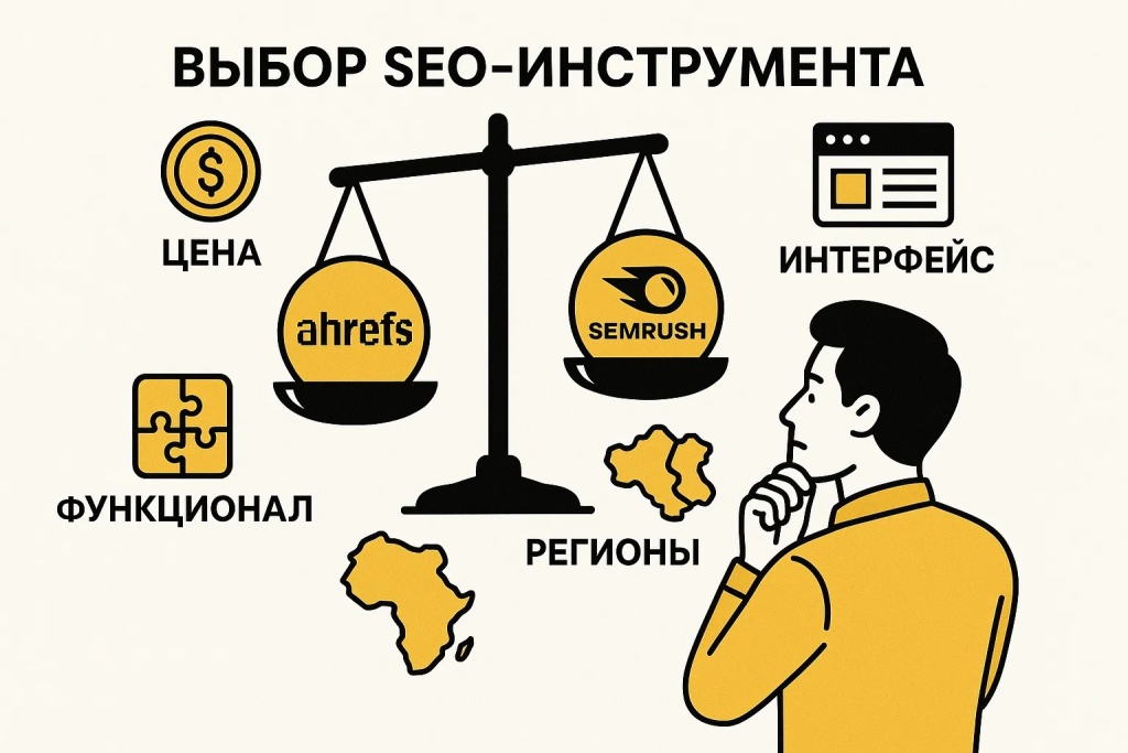 Выбор SEO инструмента Ahrefs против Semrush по цене функционалу и регионам. Выбор SEO инструмента Ahrefs против Semrush по цене функционалу и регионам.