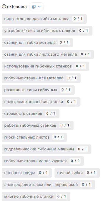 extended-semantics-list-neuronwriter.png Расширенная семантика по теме гибочных станков для SEO-контента.