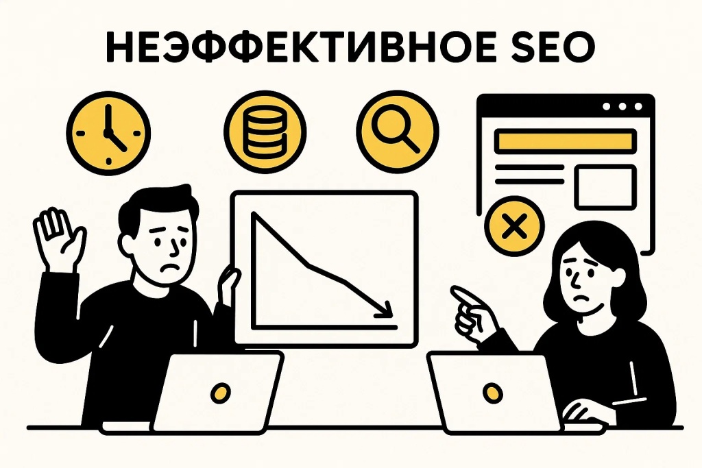 Неэффективное SEO приводит к потерям времени, бюджета и плохим результатам.