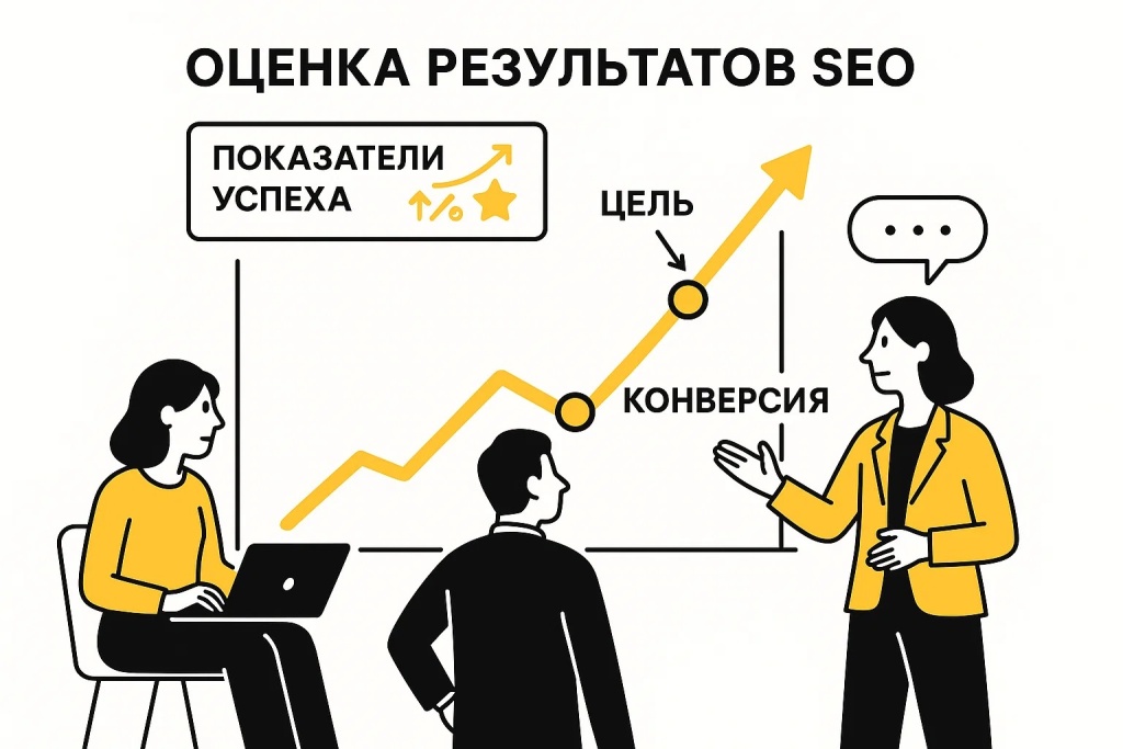 Оценка результатов SEO, включая показатели успеха, конверсии и достижение целей. Оценка результатов SEO, включая показатели успеха, конверсии и достижение целей.