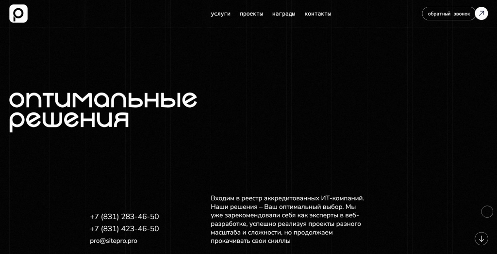 Сайт PRO скриншот.