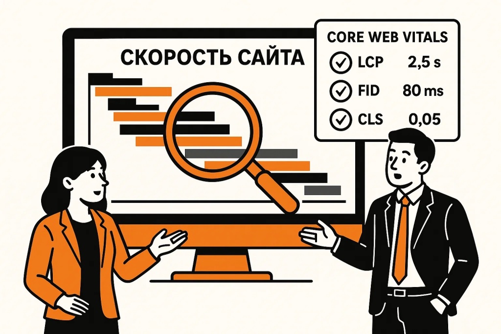 skorost-sayta-core-web-vitals.jpg Скорость сайта и Core Web Vitals анализируются для повышения SEO и качества загрузки страниц.