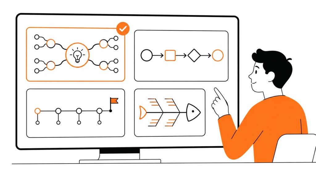vidy-intellektualnyh-kart.webp Виды интеллектуальных карт на экране с разными схемами.