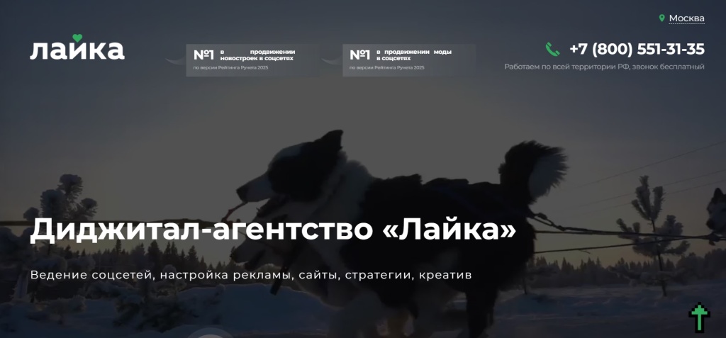 Главная страница агентства Лайка.