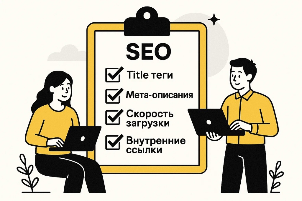 Чек-лист для самостоятельного SEO анализа с пунктами: Title теги, мета-описания, скорость загрузки. Чек-лист для самостоятельного SEO анализа с пунктами: Title теги, мета-описания, скорость загрузки.