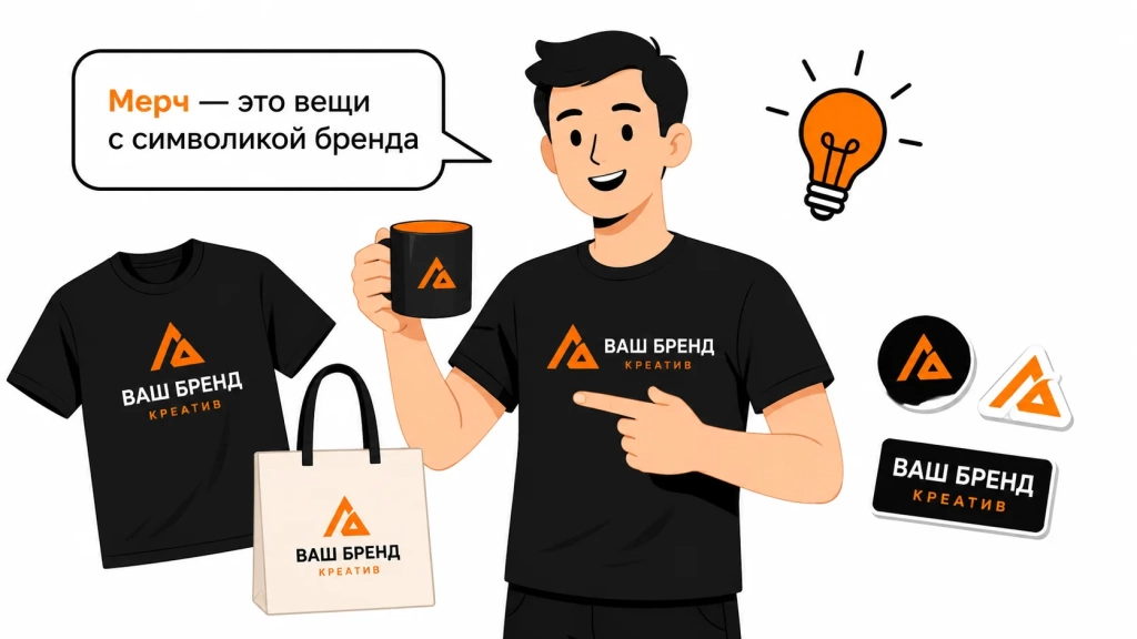Мерч простыми словами с примерами вещей с символикой бренда. 