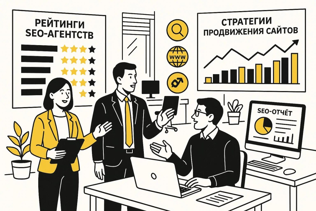 top-seo-agencies-russia-website-promotion.jpg Иллюстрация: рейтинги и стратегии топ SEO агентств России для продвижения сайта.