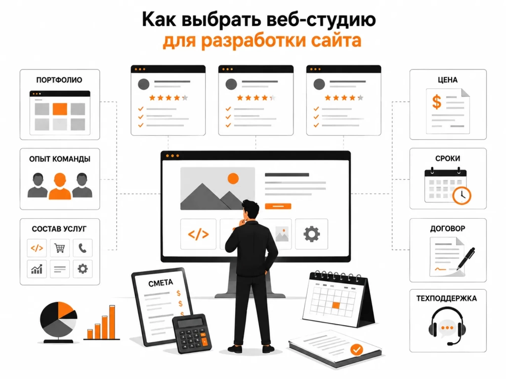 Критерии выбора веб-студии для разработки сайта в Алматы.