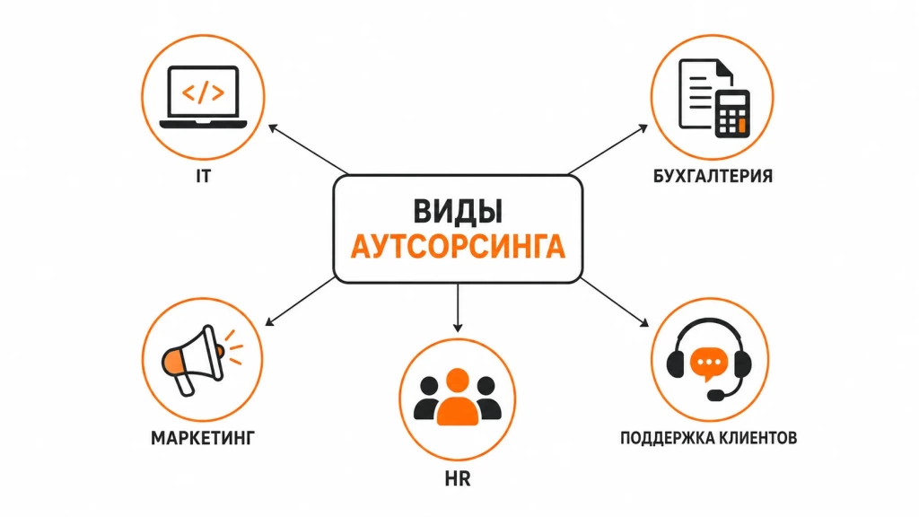 osnovnye-vidy-autsorsinga.webp Основные виды аутсорсинга с IT, бухгалтерией, маркетингом и HR.
