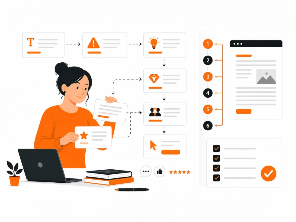 struktura-reklamnogo-teksta.webp Структура рекламного текста с основными элементами: заголовок, выгоды, оффер и CTA