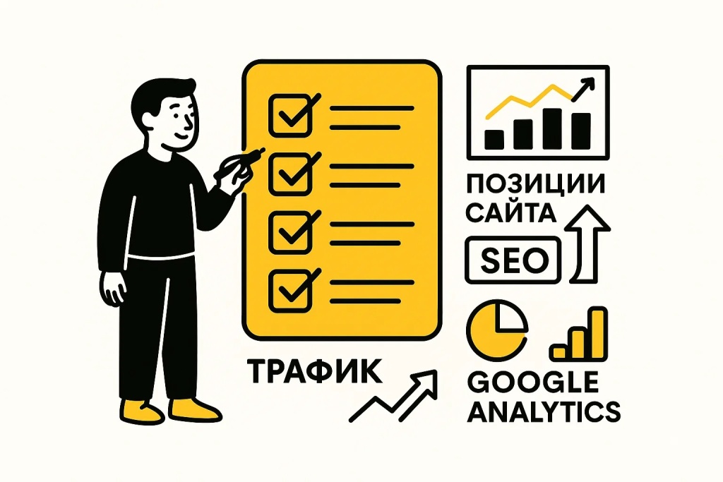 SEO-оптимизация для роста трафика и позиций сайта через аналитику и чек-листы.