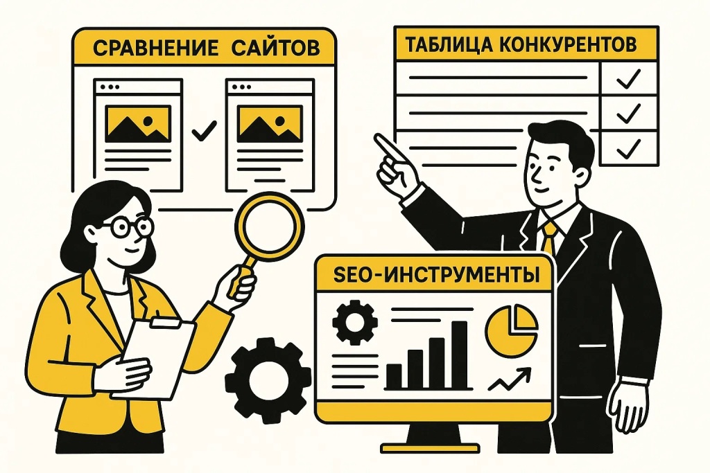 SEO инструменты для сравнения сайтов и анализа конкурентов с графиками и таблицами. SEO инструменты для сравнения сайтов и анализа конкурентов с графиками и таблицами.