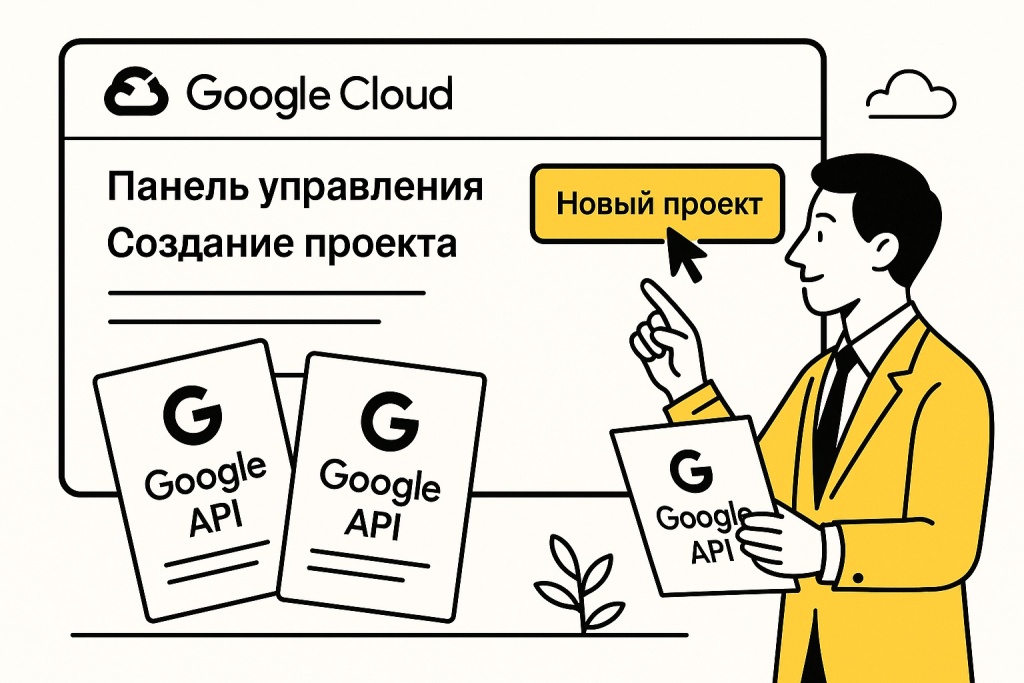Sozdanie proekta v Google Cloud Console.jpeg Создание проекта в Google Cloud Console.