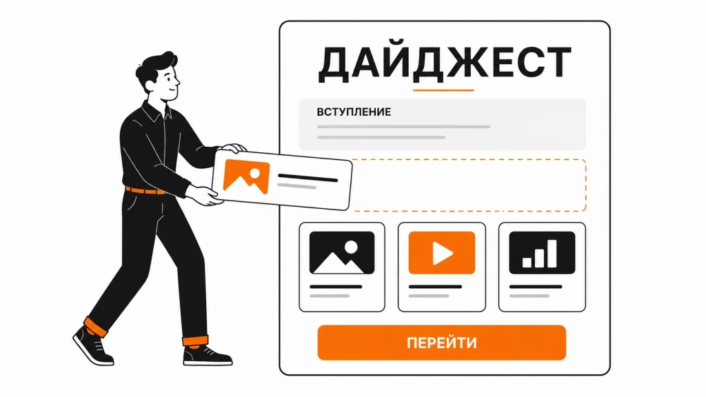 struktura-daydzhesta.webp Структура дайджеста с блоками контента, карточками материалов и кнопкой действия.