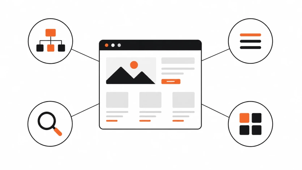 komponenty-informacionnoy-arhitektury.webp Компоненты информационной архитектуры: структура, меню, поиск и категории контента.