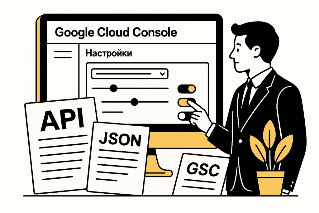 Настройка Google Indexing API в консоли разработчика.