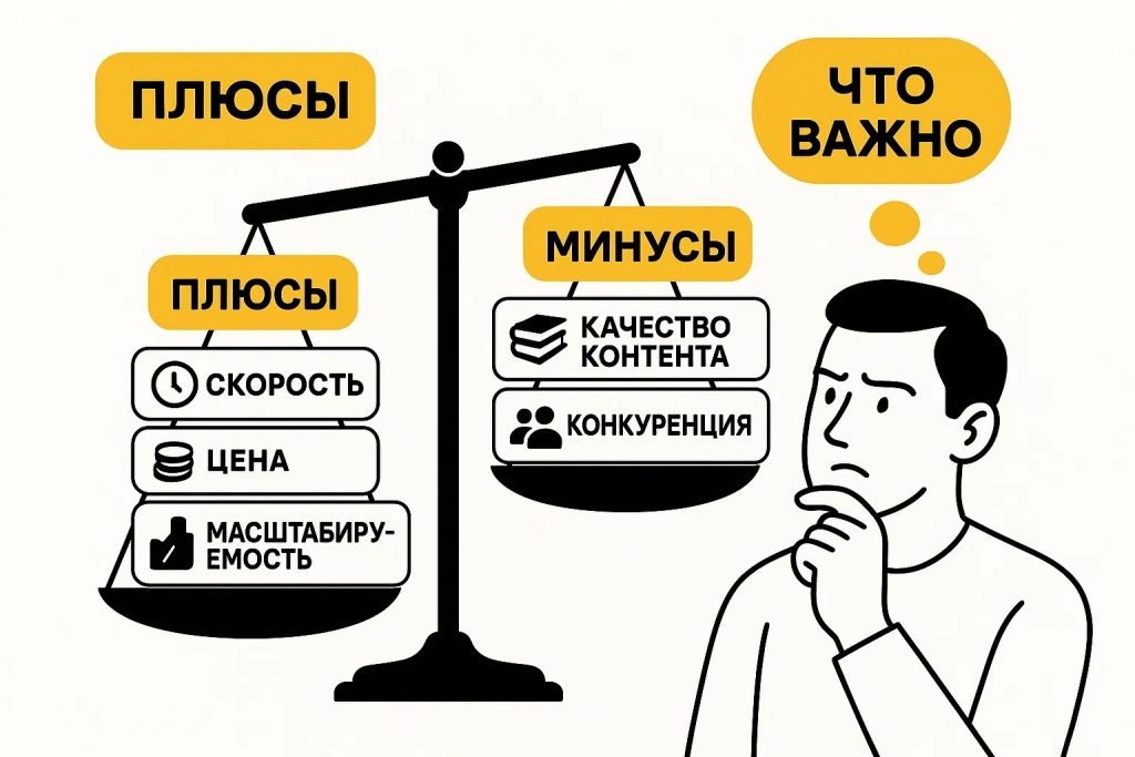 Плюсы и минусы SEO стратегии с важными критериями выбора и элементами анализа.